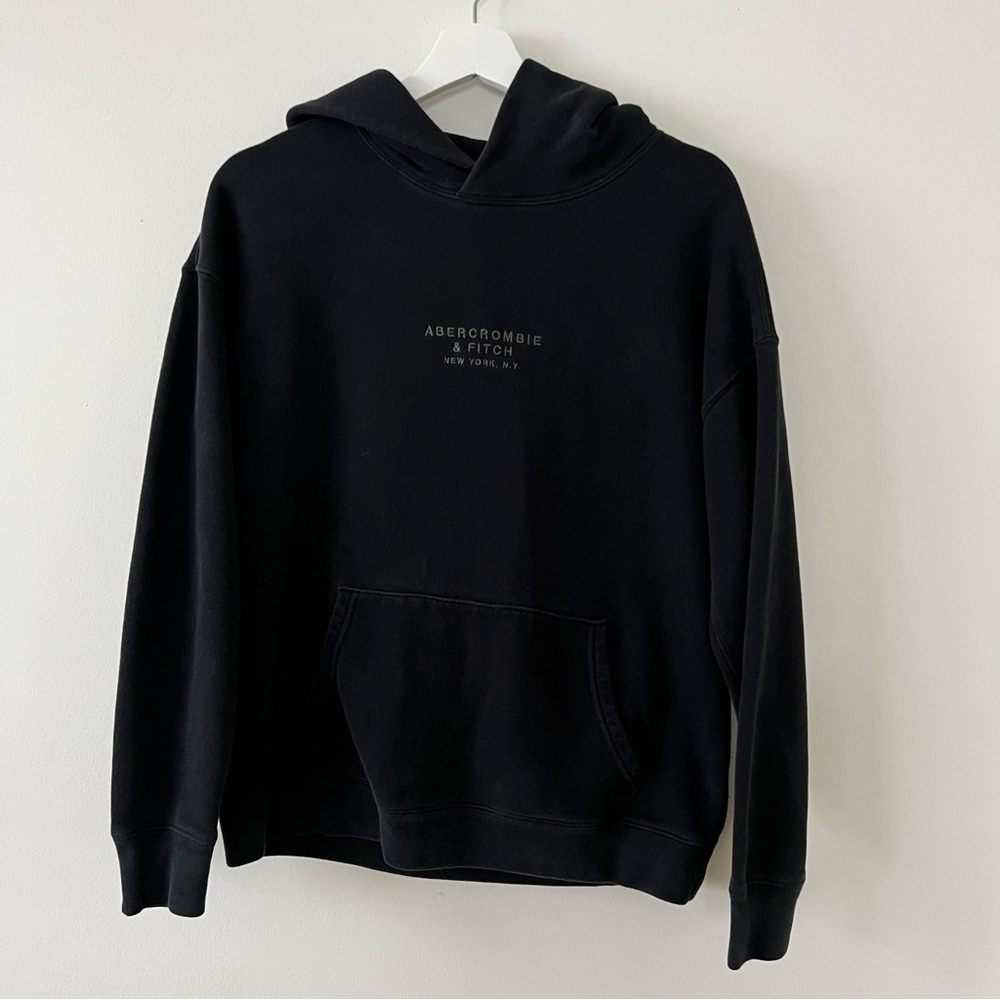 Abercrombie & Fitch Women’s S Relaxed Soft A&F Fleece Logo Hooded Sweatshirt